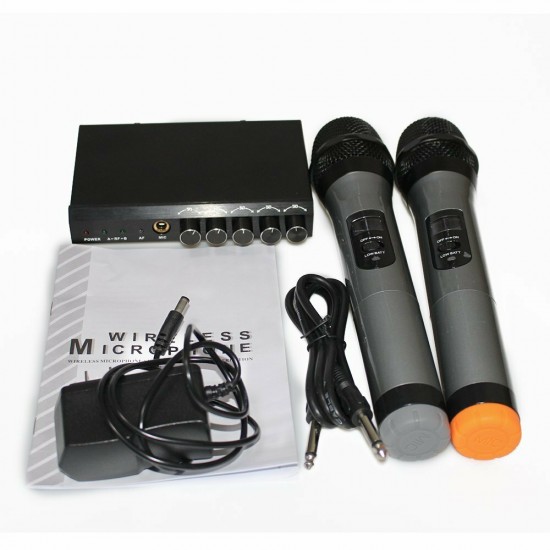 bluetooth Wireless Microphone System VHF Dual Channel Handheld Micorphone Mini Portable Singing Mixer Karaoke Machine bluetooth Wireless Microphone System VHF Dual Channel Handheld Micorphone Mini Portable Singing Mixer Karaoke Machine