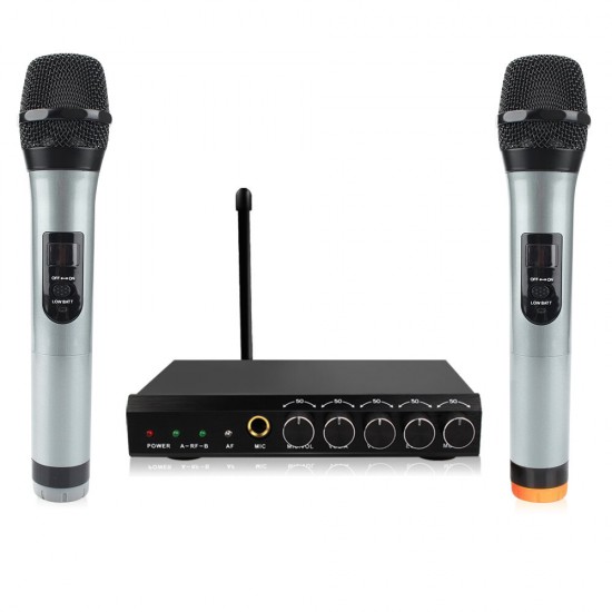 bluetooth Wireless Microphone System VHF Dual Channel Handheld Micorphone Mini Portable Singing Mixer Karaoke Machine bluetooth Wireless Microphone System VHF Dual Channel Handheld Micorphone Mini Portable Singing Mixer Karaoke Machine