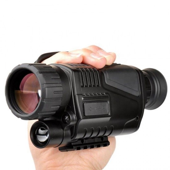 NVI-450 Outdoor 200m Range HD Infrared Digital Night Vision Hunting Monocular with 5X Optical Zoom Photo Video Recording Function Support AV Output