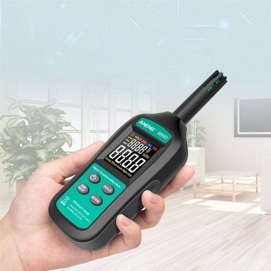 GN401 Mini Temperature Humidity Meter Handheld No Contact Precision Digital Air Thermometer Hygrometer Gauge Tester
