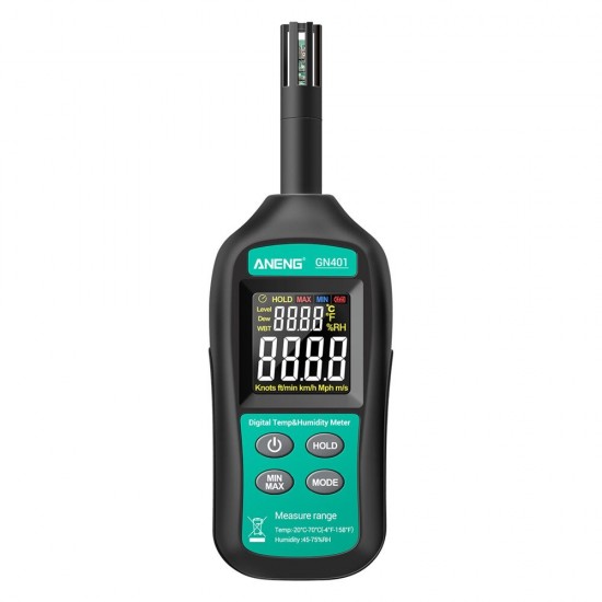 GN401 Mini Temperature Humidity Meter Handheld No Contact Precision Digital Air Thermometer Hygrometer Gauge Tester GN401 Mini Temperature Humidity Meter Handheld No Contact Precision Digital Air Thermometer Hygrometer Gauge Tester
