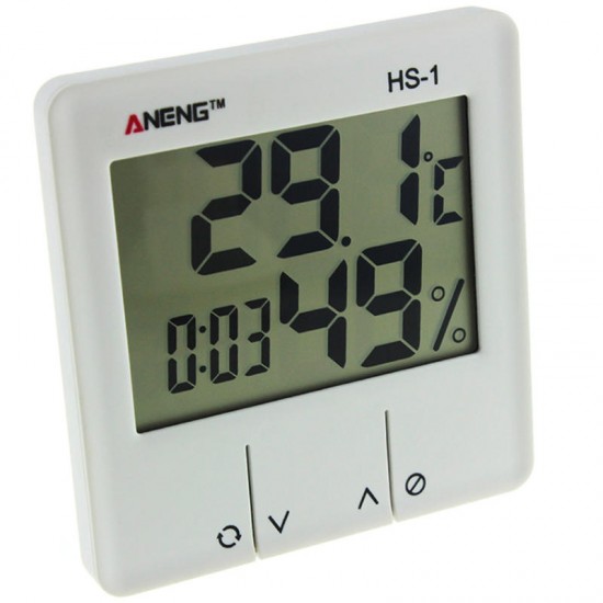 HS-1 Digital LCD Weather Station Thermometer Hygrometer Electronic Temperature Humidity Meter Alarm Clock Indoor HS-1 Digital LCD Weather Station Thermometer Hygrometer Electronic Temperature Humidity Meter Alarm Clock Indoor