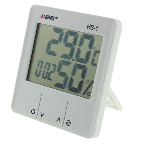 HS-1 Digital LCD Weather Station Thermometer Hygrometer Electronic Temperature Humidity Meter Alarm Clock Indoor