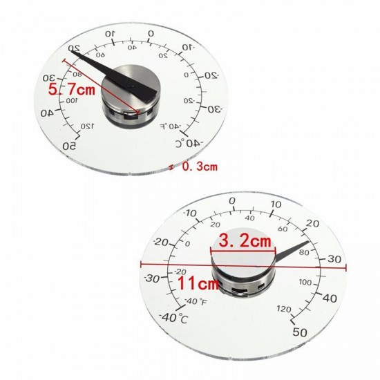 Clear Fahrenheit Celsius Degree Circular Outdoor Thermometer Hygrometer Temperature Humidity Meter