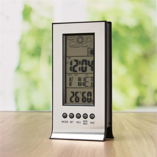 Clock + LCD Digital Day Hygrometer Humidity Thermometer Temperature Meter Indoor