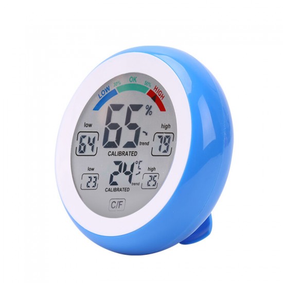 Multifunctional Digital Thermometer Hygrometer Temperature Humidity Meter Touch Screen Multicolor