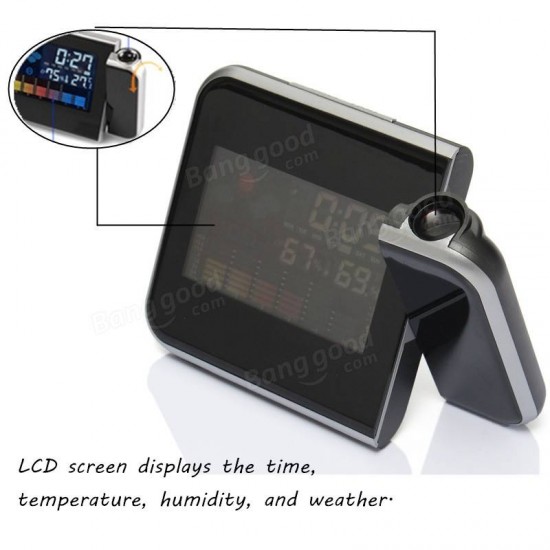 Digital Color LED Screen Alarm Time Laser Wall Projector Projection Calendar Humidity Date Max/Min Temperature Digital Color LED Screen Alarm Time Laser Wall Projector Projection Calendar Humidity Date Max/Min Temperature