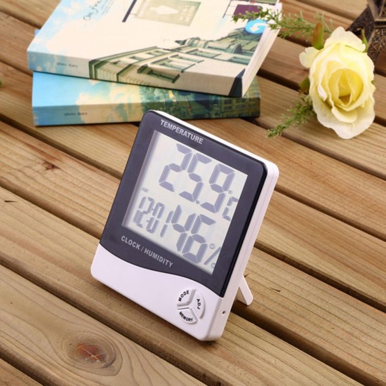 Digital LCD Thermometer Hygrometer Humidity Meter Room Indoor Temperature Clock Digital LCD Thermometer Hygrometer Humidity Meter Room Indoor Temperature Clock