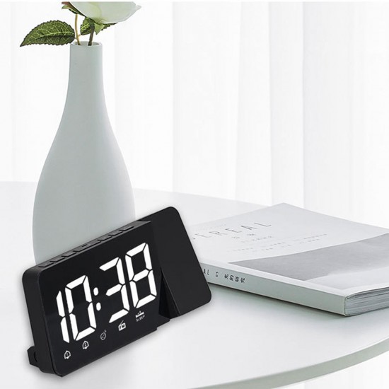 Digital LED Alarm Clock Time Projection Snooze FM Radio Adjustable Brightness