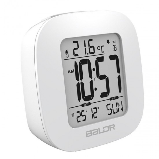 Display LCD Digital Thermometer Alarm Snooze Clock Time Calendar Temperature Date