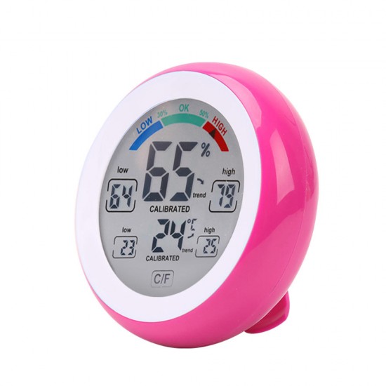 2pcs Green+Rose Multifunctional Digital Thermometer Hygrometer Temperature Humidity Meter Touch Screen Multicolor Min Value Trend Display °°Big Clearance 2pcs Green+Rose Multifunctional Digital Thermometer Hygrometer Temperature Humidity Meter Touch Screen Multicolor Min Value Trend Display °°Big Clearance