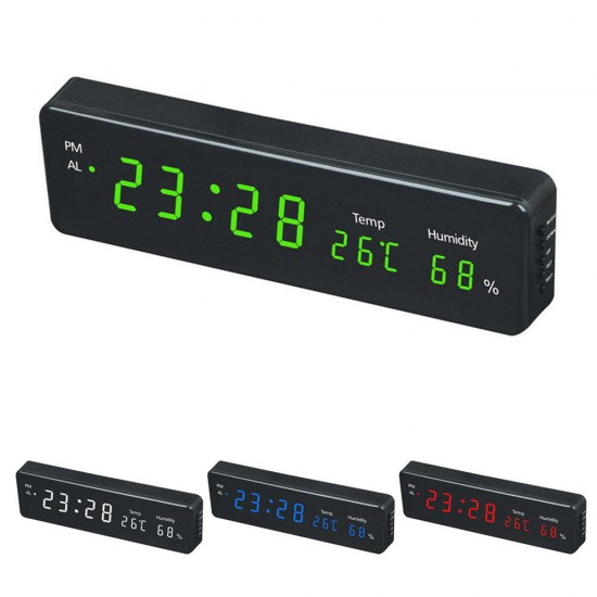 Electronic LED Digital Thermometer Hygrometer Temperature Humidity Display Wall Clock Electronic LED Digital Thermometer Hygrometer Temperature Humidity Display Wall Clock