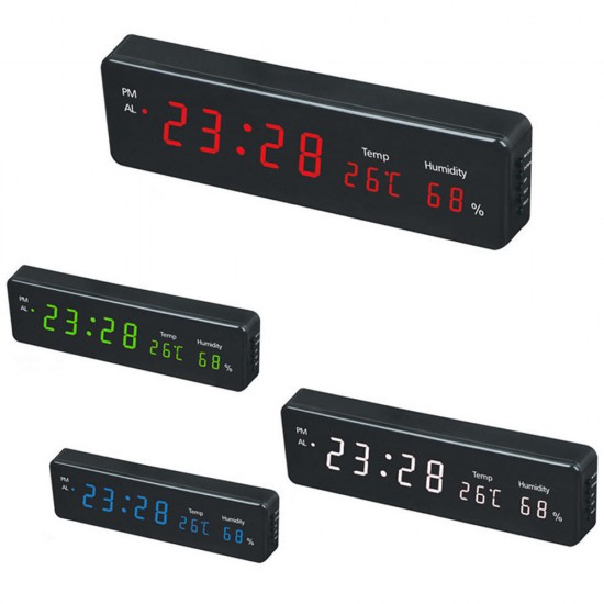 Electronic LED Digital Thermometer Hygrometer Temperature Humidity Display Wall Clock Electronic LED Digital Thermometer Hygrometer Temperature Humidity Display Wall Clock