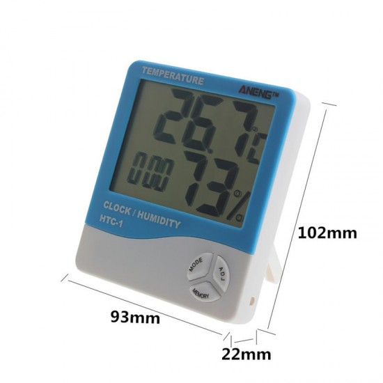 Electronic Temperature Humidity Meter Thermometer Hygrometer Weather Alarm Clock