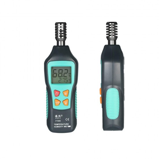 FY866 Digital Thermometer Hygrometer Mini Weather Station Wet Bulb Dew Point Temperature Meter LCD Display With Backlight Data Hold