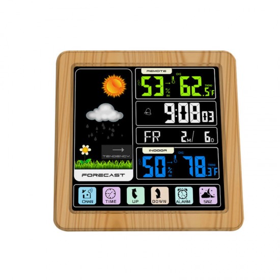 Full Touch Screen Wireless Weather Station Multi-function Color Screen Indoor and Outdoor Temperature Hygrometer Support Seven Languages