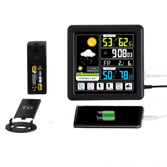 Full Touch Screen Wireless Weather Station Multi-function Color Screen Indoor and Outdoor Temperature Hygrometer Support Seven Languages Full Touch Screen Wireless Weather Station Multi-function Color Screen Indoor and Outdoor Temperature Hygrometer Support Seven Languages