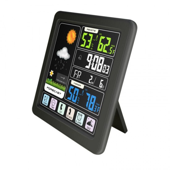 Full Touch Screen Wireless Weather Station Multi-function Color Screen Indoor and Outdoor Temperature Hygrometer Support Seven Languages Full Touch Screen Wireless Weather Station Multi-function Color Screen Indoor and Outdoor Temperature Hygrometer Support Seven Languages