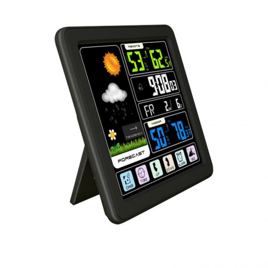 Full Touch Screen Wireless Weather Station Multi-function Color Screen Indoor and Outdoor Temperature Hygrometer Support Seven Languages