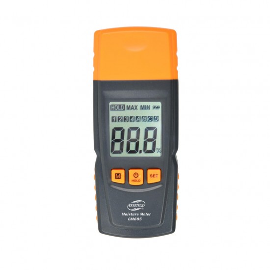 GM605 Digital LCD Display Wood Moisture Meter Humidity Tester Timber Damp Detector Portable Wood Moisture Meter