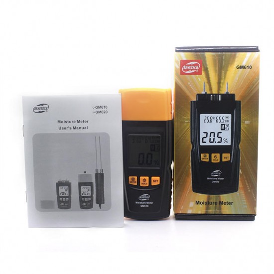 GM610 Digital LCD Display Wood Moisture Meter Gauge Humidity Tester Timber Damp Detector Hygrometer