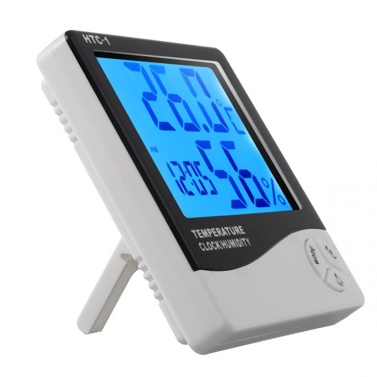 Indoor Digital Thermo-hygrometer LCD Temperature Humidity Weather Alarm Clock