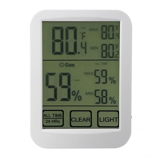 LCD Digital Touch Screen Indoor Thermometer Hygrometer Temp Humidity Meter Light LCD Digital Touch Screen Indoor Thermometer Hygrometer Temp Humidity Meter Light