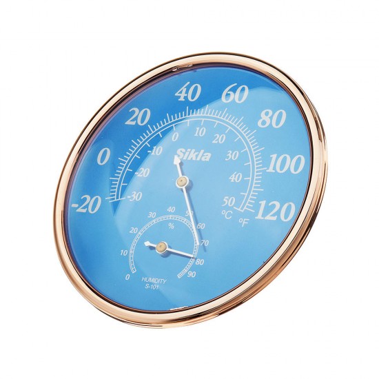 Large Round Fahrenheit Celsius Thermometer Hygrometer Temperature Humidity Monitor Meter Gauge