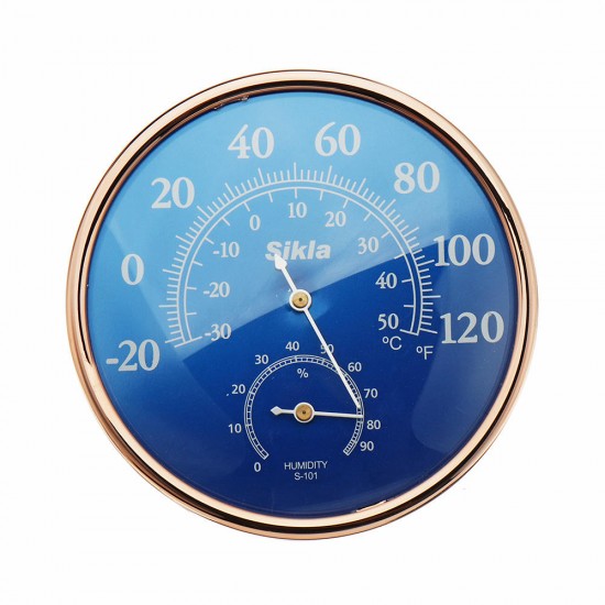 Large Round Fahrenheit Celsius Thermometer Hygrometer Temperature Humidity Monitor Meter Gauge