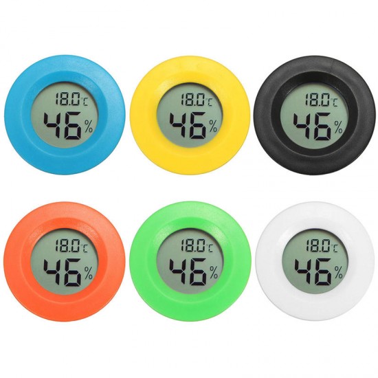 Mini Digital LCD Temperature Humidity Meter Thermometer Hygrometer Round