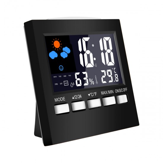 Multifunctional Color LCD Screen Temperature Hygrometer Weather Calendar Week Time Alarm Clock Multifunctional Color LCD Screen Temperature Hygrometer Weather Calendar Week Time Alarm Clock