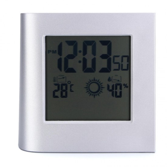 Solar Battery Wireless Weather Station Clock Temperature Sensor Meter Humidity Thermometer