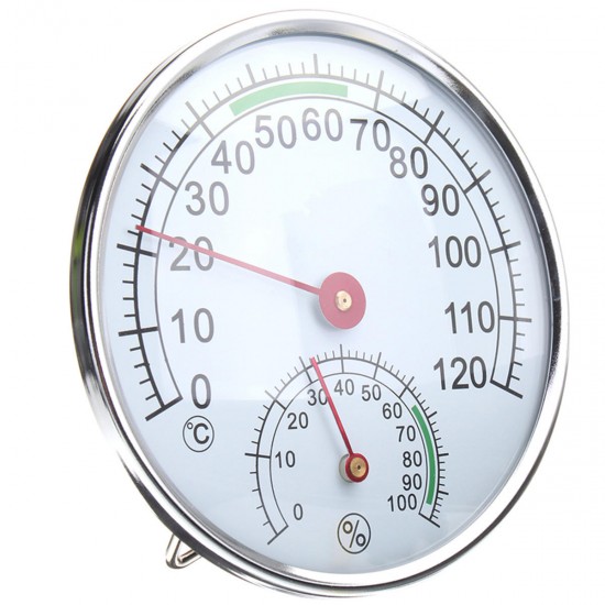 Stainless Steel Thermometer/Hygrometer for Sauna Room Temperature Humidity Meter