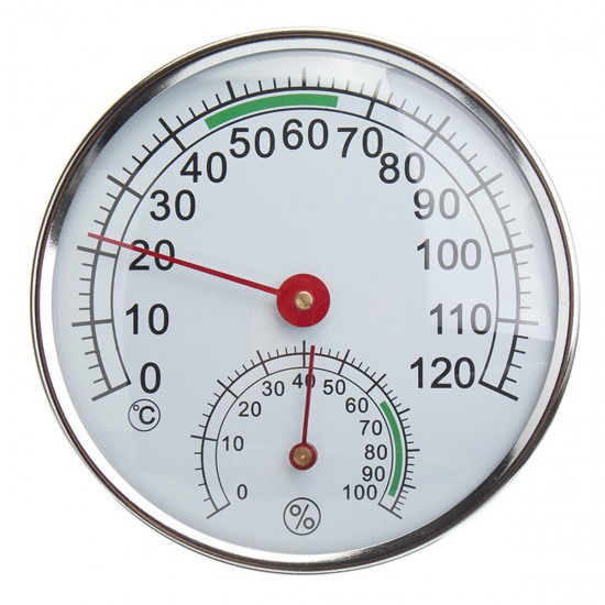 Stainless Steel Thermometer/Hygrometer for Sauna Room Temperature Humidity Meter