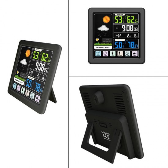 TS-3310-BK Full Touch Screen Wireless Weather Station Multi-function Color Screen Indoor and Outdoor Temperature Humidity Meter Clock Weather Forecast Station TS-3310-BK Full Touch Screen Wireless Weather Station Multi-function Color Screen Indoor and Outdoor Temperature Humidity Meter Clock Weather Forecast Station