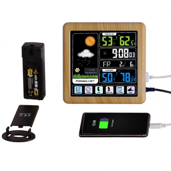 TS-3310-WG Full Touch Screen Wireless Weather Station Multi-function Color Screen Indoor and Outdoor Temperature Humidity Meter Clock Weather Forecast Station TS-3310-WG Full Touch Screen Wireless Weather Station Multi-function Color Screen Indoor and Outdoor Temperature Humidity Meter Clock Weather Forecast Station