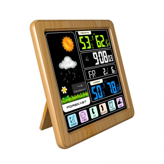 TS-3310-WG Full Touch Screen Wireless Weather Station Multi-function Color Screen Indoor and Outdoor Temperature Humidity Meter Clock Weather Forecast Station