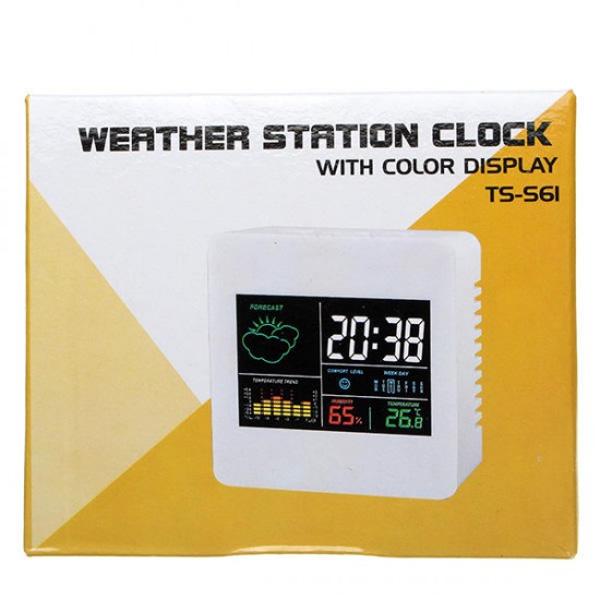 TS-S61 Themometer Hygrometer Calendar Clock Temperature Meter °°Humidity Meter