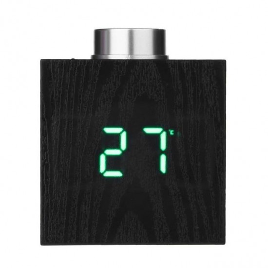 TS-T13 Wooden Grain LED Knob Digital Electronic Creative Thermometer Hygrometer USB Charging Temperature and Humidity Measure