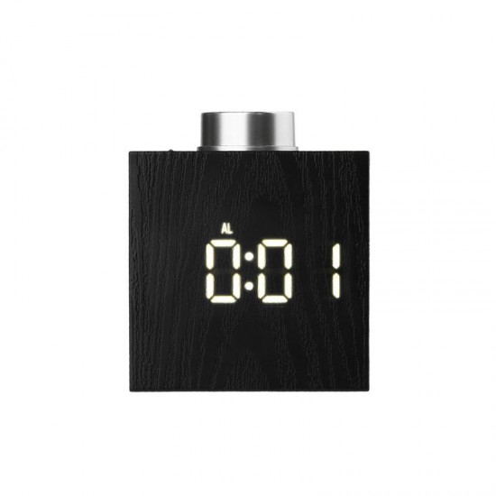TS-T13 Wooden Grain LED Knob Digital Electronic Creative Thermometer Hygrometer USB Charging Temperature and Humidity Measure