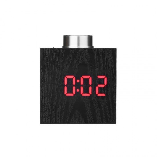 TS-T13 Wooden Grain LED Knob Digital Electronic Creative Thermometer Hygrometer USB Charging Temperature and Humidity Measure
