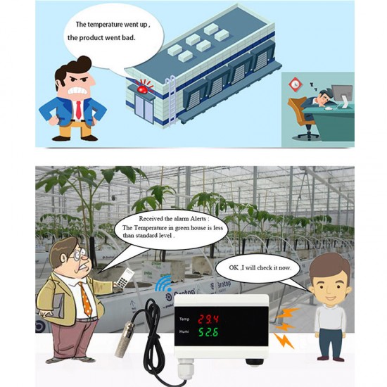 WIFI Smart Temperature Humidity Alarm Sensor Thermometer Hygrometer Detector Home Digital Display Android App Alert WIFI Smart Temperature Humidity Alarm Sensor Thermometer Hygrometer Detector Home Digital Display Android App Alert