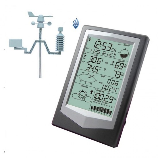 WS1040 Professional Weather Station With PC Link Household Wireless Thermometer Hygrometer Barometric Pressure Weather Forecast