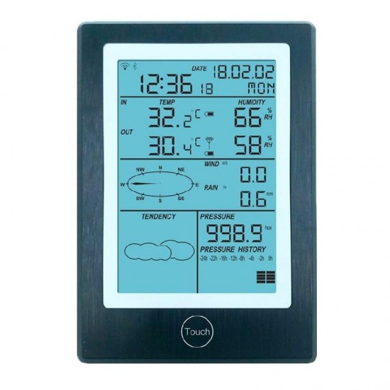 WiFi Weather Station LCD Thermometer Hygrometer Rainfall Pressure Wind Speed Direction Wireless APP Weather Forecast Data Alarm WiFi Weather Station LCD Thermometer Hygrometer Rainfall Pressure Wind Speed Direction Wireless APP Weather Forecast Data Alarm