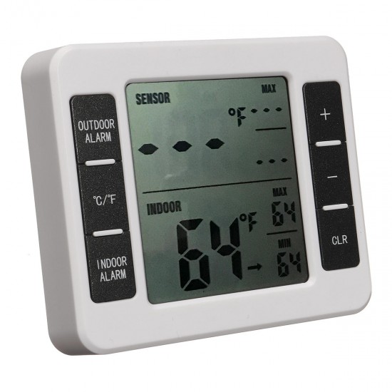 Wireless Digital Freezer Thermometer Indoor Outdoor Audible Alarm With Sensor Wireless Digital Freezer Thermometer Indoor Outdoor Audible Alarm With Sensor
