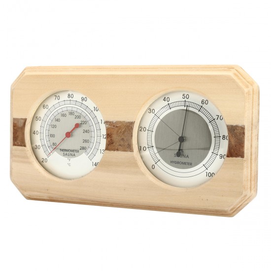 Wooden Sauna Hygrothermograph Thermometer Hygrometer Sauna Room Accessory