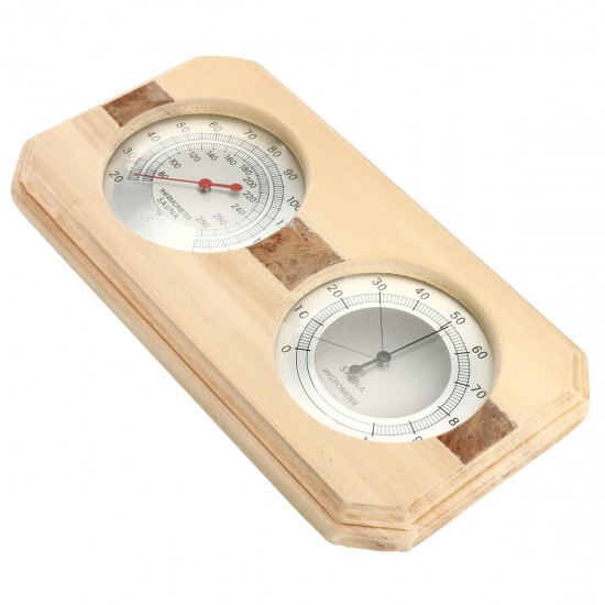 Wooden Sauna Hygrothermograph Thermometer Hygrometer Sauna Room Accessory