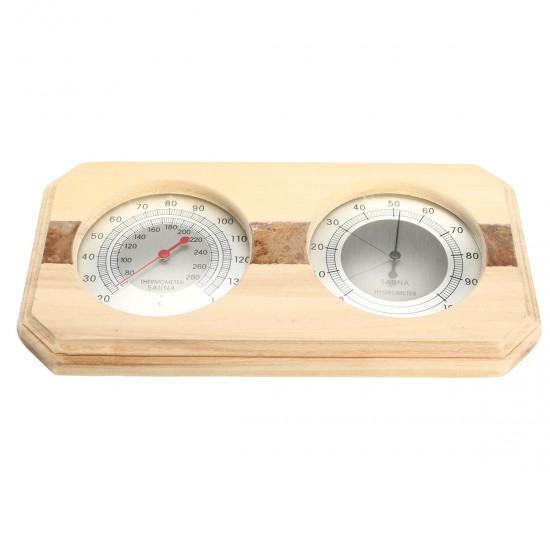 Wooden Sauna Hygrothermograph Thermometer Hygrometer Sauna Room Accessory