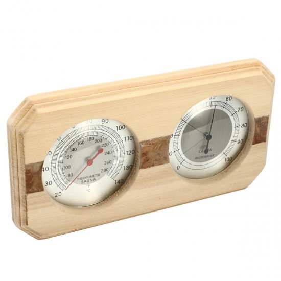 Wooden Sauna Hygrothermograph Thermometer Hygrometer Sauna Room Accessory Wooden Sauna Hygrothermograph Thermometer Hygrometer Sauna Room Accessory