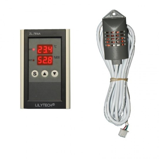 ZL-7816A 12V Thermometer and Hygrometer Temperature & Humidity Meter Thermostat and Hygrostat Incubator Humidity Incubator